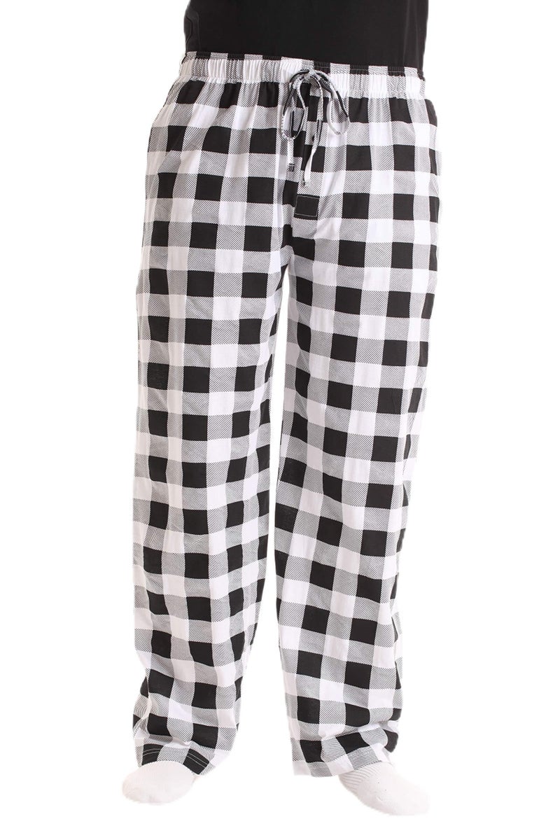 At The Buzzer Mens Buffalo Plaid Pajama Pant 14505-1B-WHT-2XL - Image 1